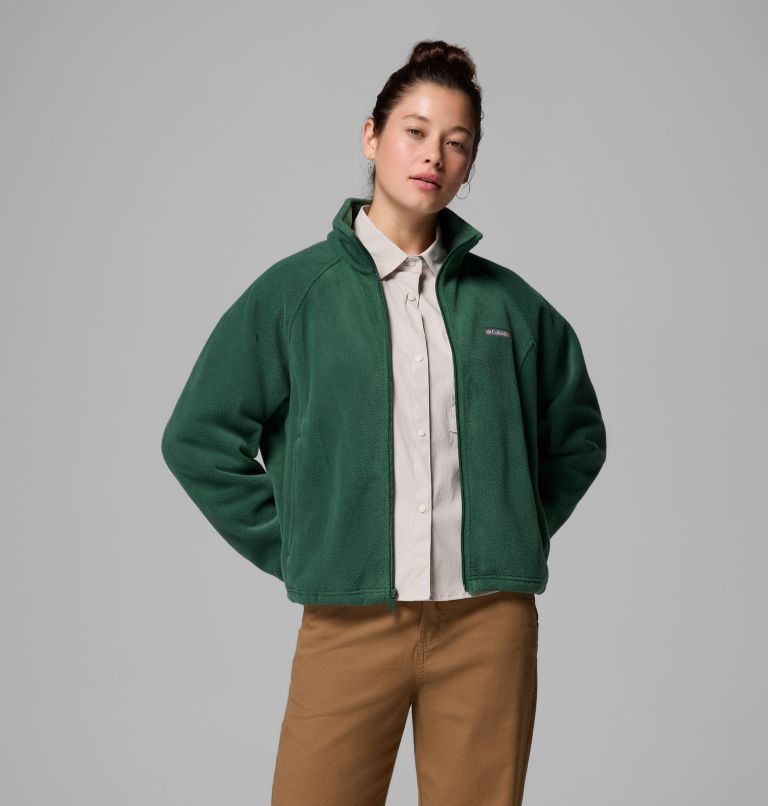 Women's Benton Springs Relaxed Full Zip Fleece Jacket, Color: Rain Forest, image 5