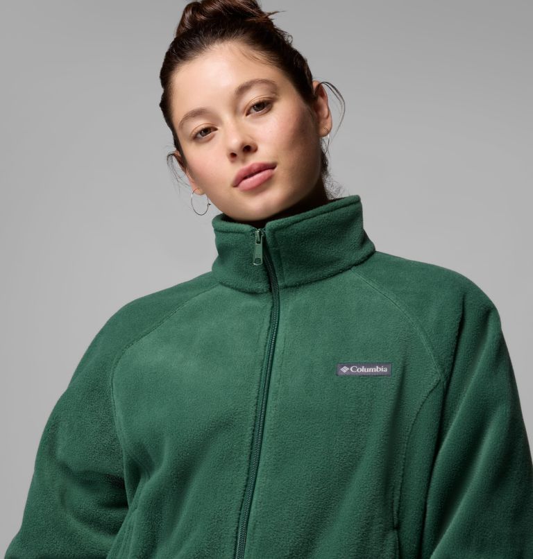 Women's Benton Springs Relaxed Full Zip Fleece Jacket, Color: Rain Forest, image 6