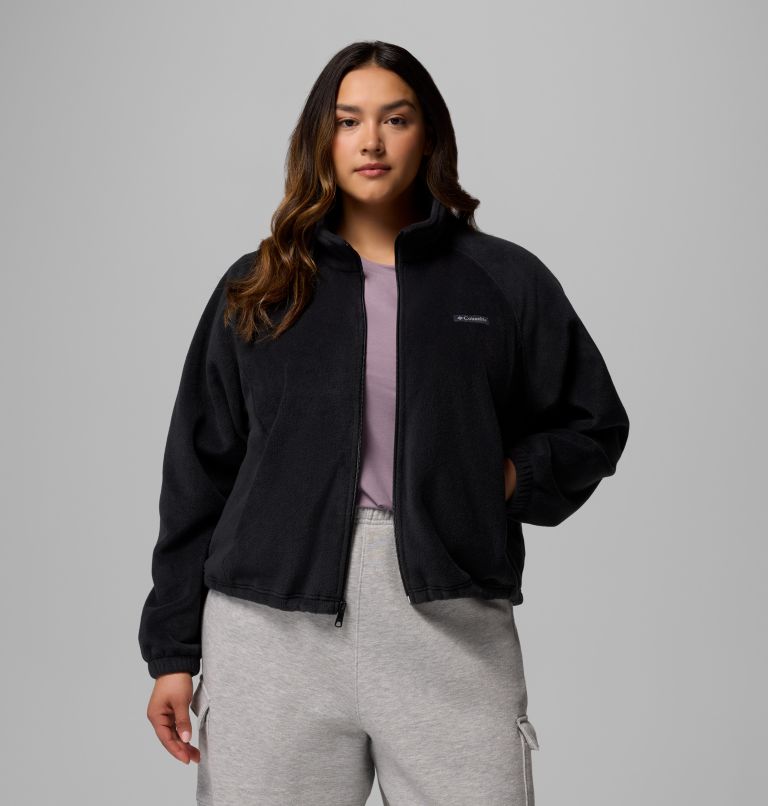 Women's Benton Springs Relaxed Full Zip Fleece Jacket - Plus Size, Color: Black, image 5