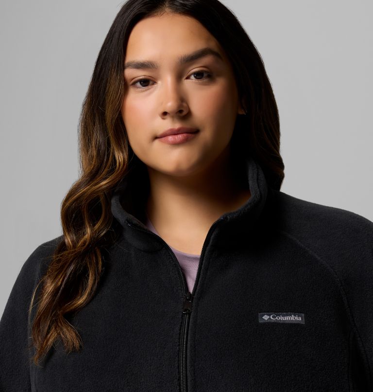 Women's Benton Springs Relaxed Full Zip Fleece Jacket - Plus Size, Color: Black, image 6