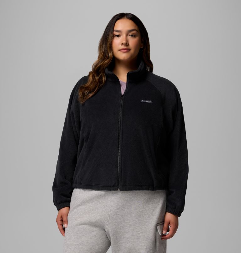 Women's Benton Springs Relaxed Full Zip Fleece Jacket - Plus Size, Color: Black, image 1