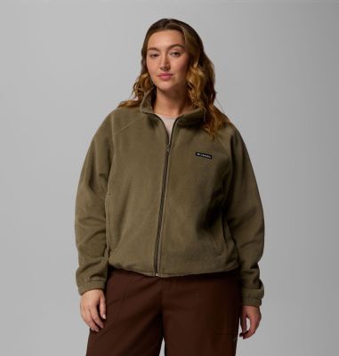 Women's Benton Springs Relaxed Full Zip Fleece Jacket - Plus Size, Color: Stone Green, image 5