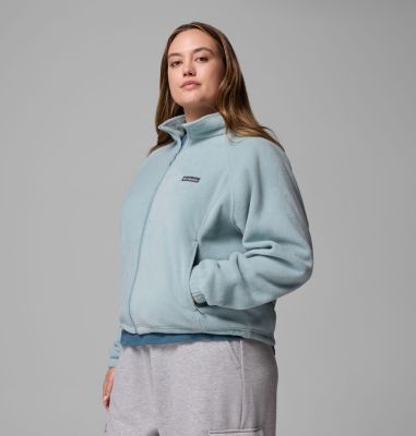 Women's Benton Springs Relaxed Full Zip Fleece Jacket - Plus Size, Color: Crushed Blue, image 12
