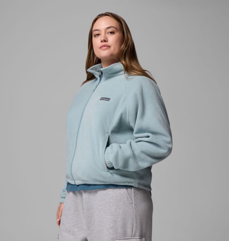 Women's Benton Springs Relaxed Full Zip Fleece Jacket - Plus Size, Color: Crushed Blue, image 4