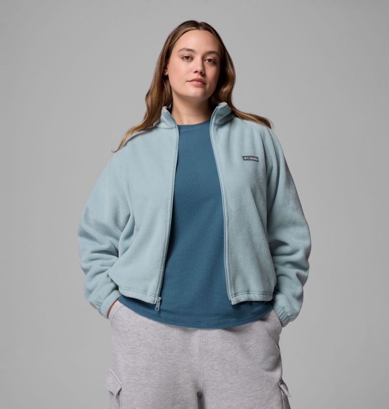 Women's Benton Springs Relaxed Full Zip Fleece Jacket - Plus Size, Color: Crushed Blue, image 5