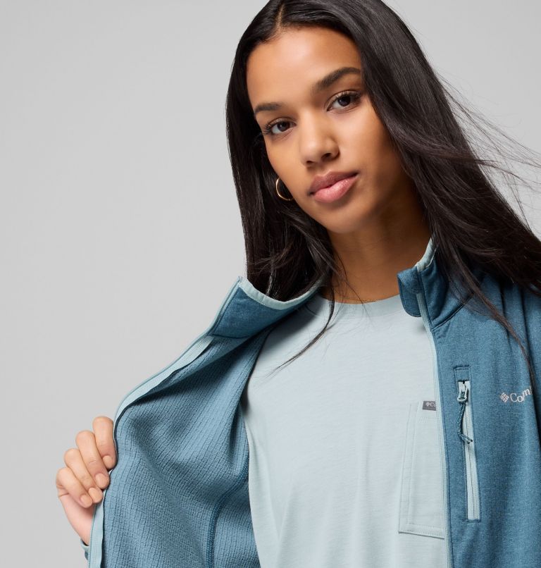 Essential Hike Grid Fleece Full Zip | 429 | M, Color: Everblue, Crushed Blue, image 6