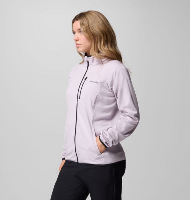 Women's Essential Hike Grid Fleece Full Zip Jacket, Color: Lavender Pearl, Shale Purple, image 8