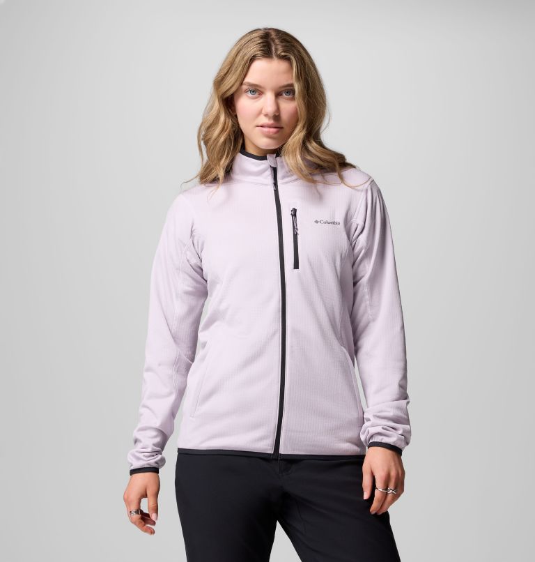 Essential Hike Grid Fleece Full Zip | 551 | S, Color: Lavender Pearl, Shale Purple, image 5