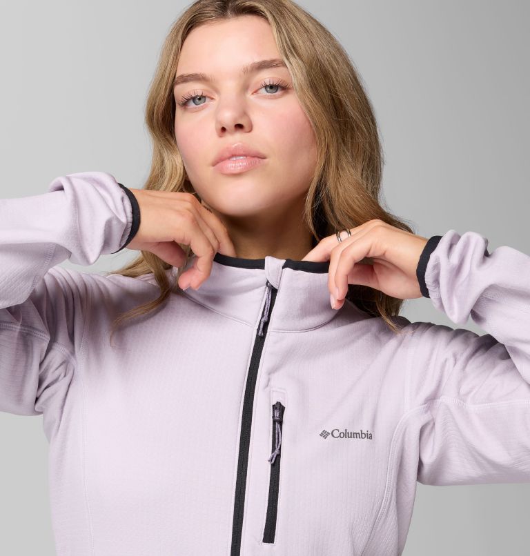 Essential Hike Grid Fleece Full Zip | 551 | S, Color: Lavender Pearl, Shale Purple, image 6