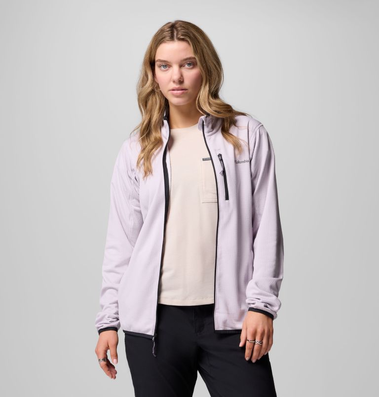 Essential Hike Grid Fleece Full Zip | 551 | S, Color: Lavender Pearl, Shale Purple, image 1