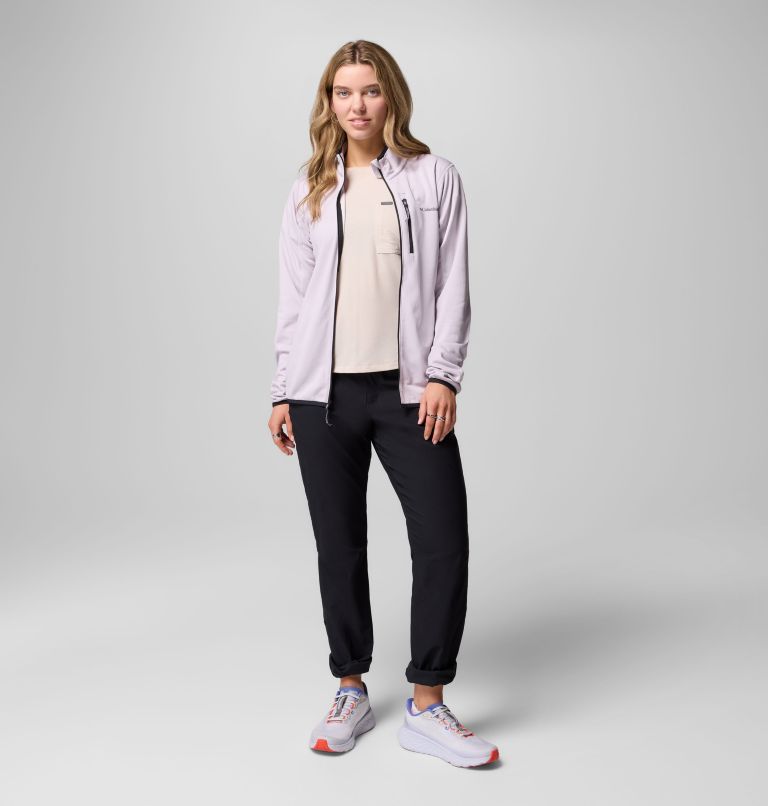 Essential Hike Grid Fleece Full Zip | 551 | S, Color: Lavender Pearl, Shale Purple, image 2
