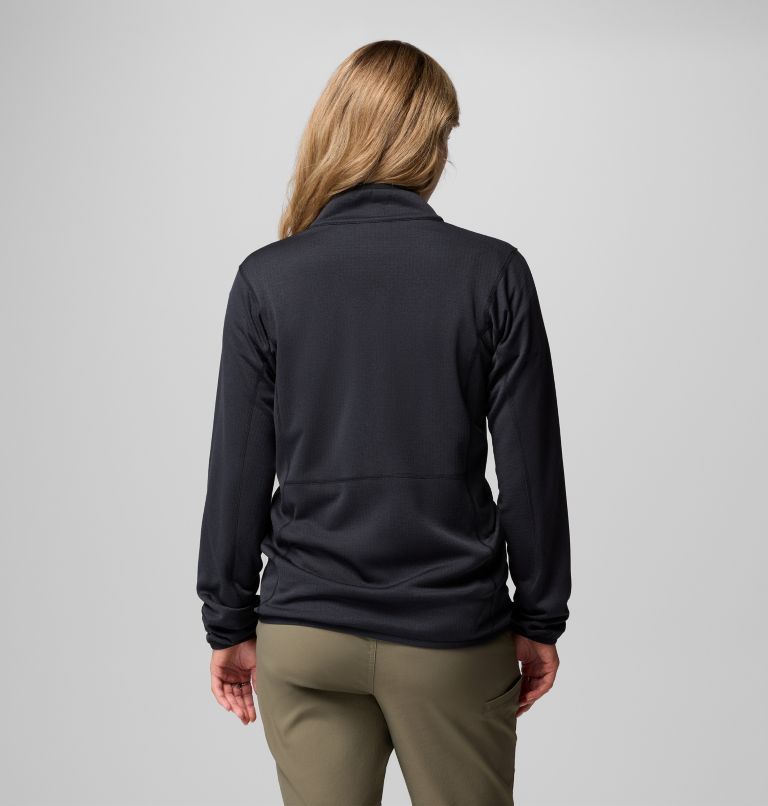 Women's Essential Hike Grid Fleece Jacket, Color: Black, image 3