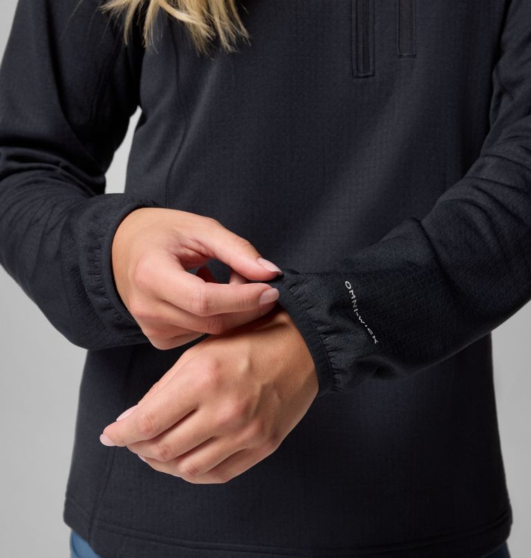 Women's Essential Hike Grid Fleece Half Zip Jacket, Color: Black, image 7