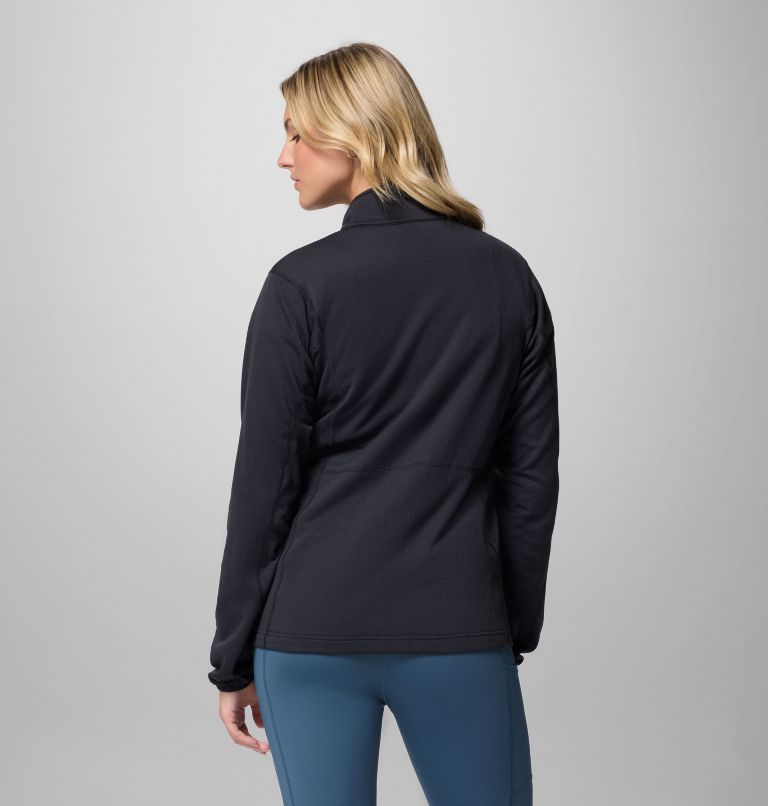 Women's Essential Hike Grid Fleece Half Zip Jacket, Color: Black, image 3