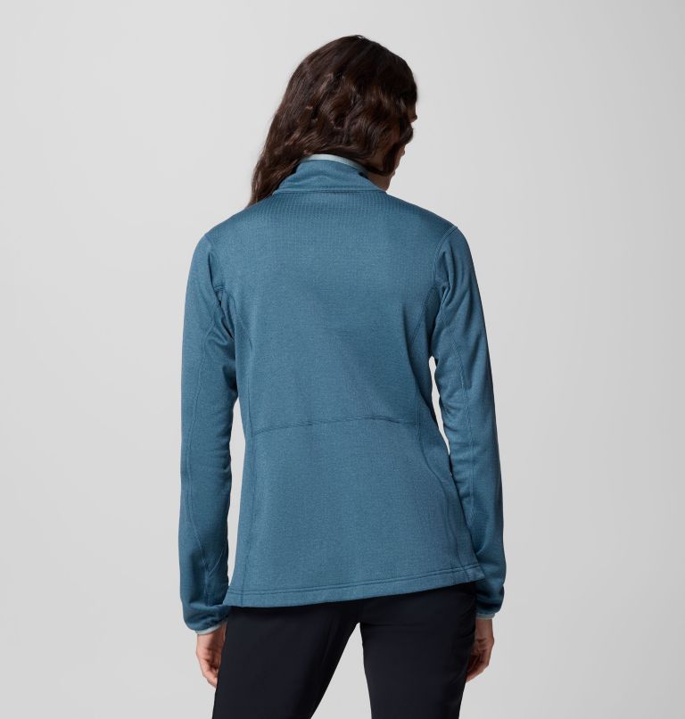 Women's Essential Hike Grid Fleece Half Zip Jacket, Color: Everblue, Crushed Blue, image 3