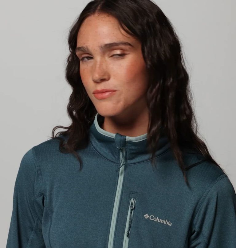 Women's Essential Hike Grid Fleece Half Zip Jacket, Color: Everblue, Crushed Blue