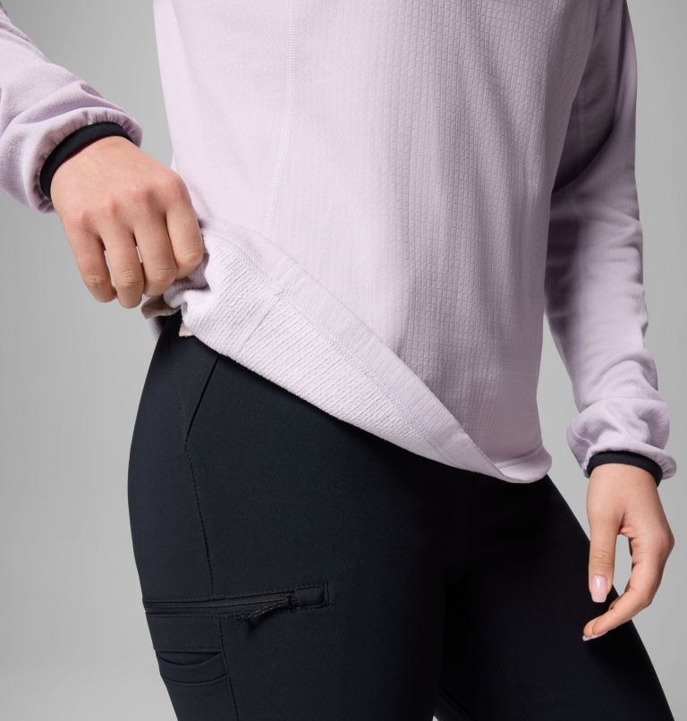 Women's Essential Hike Grid Fleece Half Zip Jacket, Color: Lavender Pearl, Black, image 5