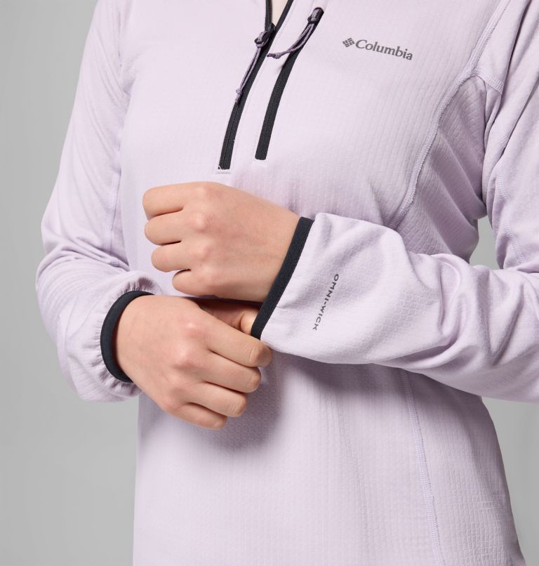 Women's Essential Hike Grid Fleece Half Zip Jacket, Color: Lavender Pearl, Black, image 7