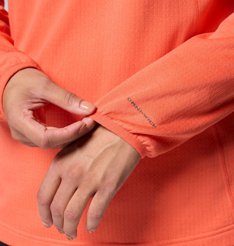 Women's Essential Hike Grid Fleece Half Zip Jacket, Color: Zing, image 7