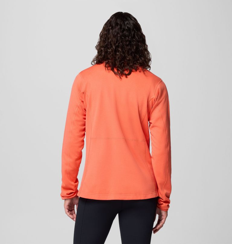 Women's Essential Hike Grid Fleece Half Zip Jacket, Color: Zing, image 3