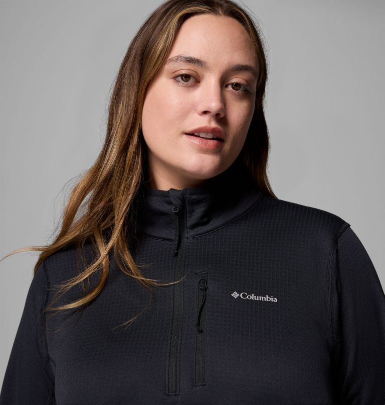 Women's Essential Hike Grid Fleece Half Zip Jacket - Plus Size, Color: Black, image 6