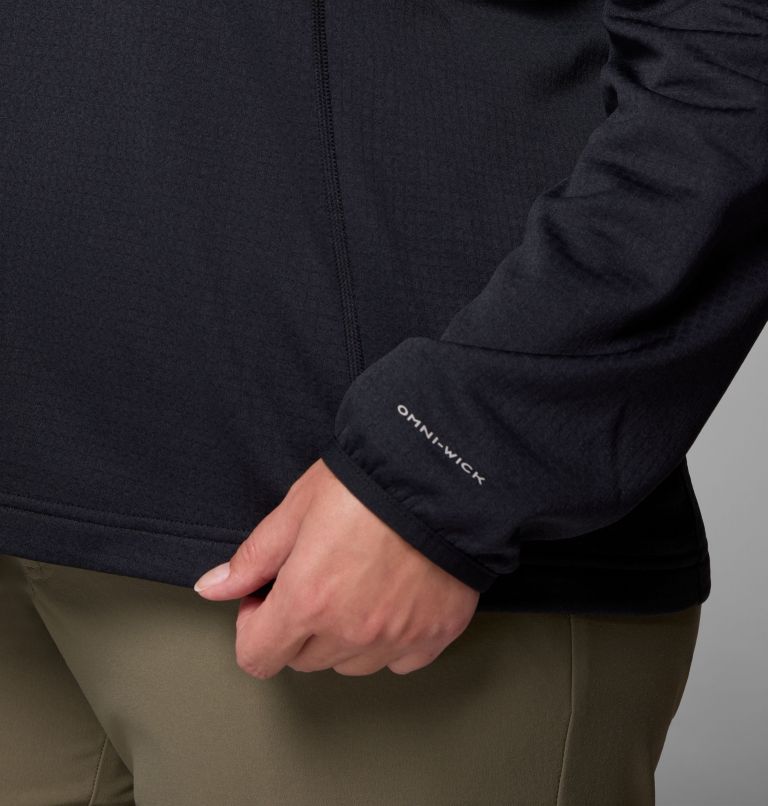Women's Essential Hike Grid Fleece Half Zip Jacket - Plus Size, Color: Black, image 7