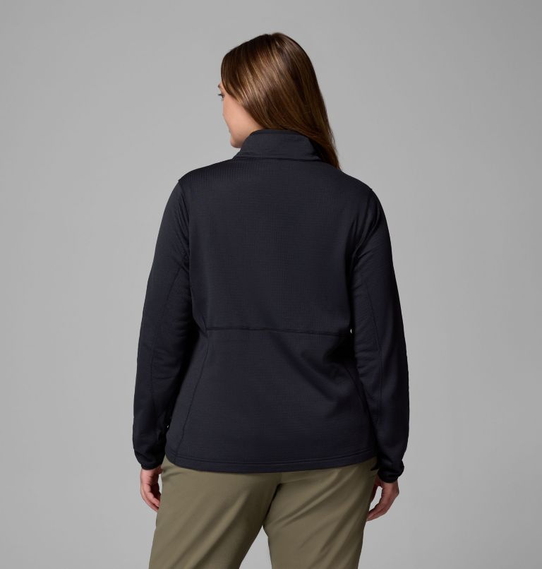 Women's Essential Hike Grid Fleece Half Zip Jacket - Plus Size, Color: Black, image 3