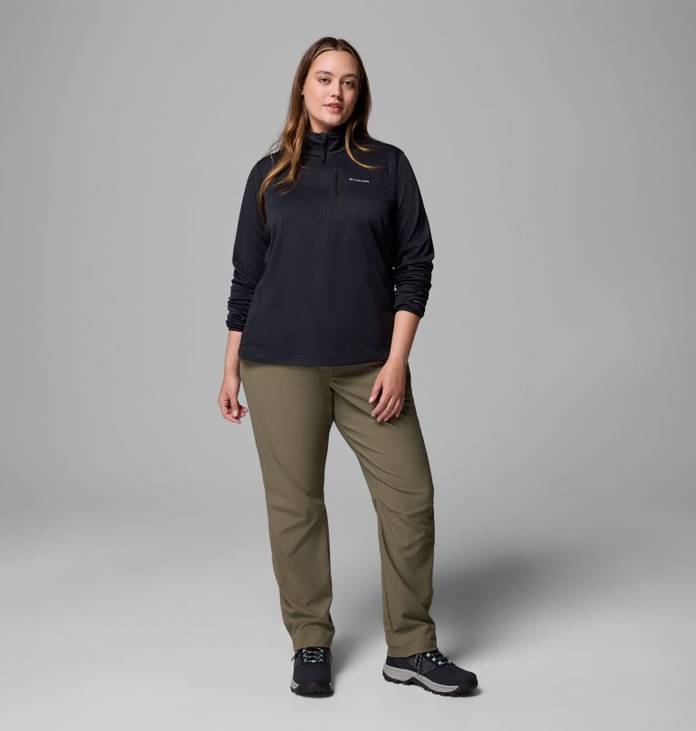 Women's Essential Hike Grid Fleece Half Zip Jacket - Plus Size, Color: Black, image 2