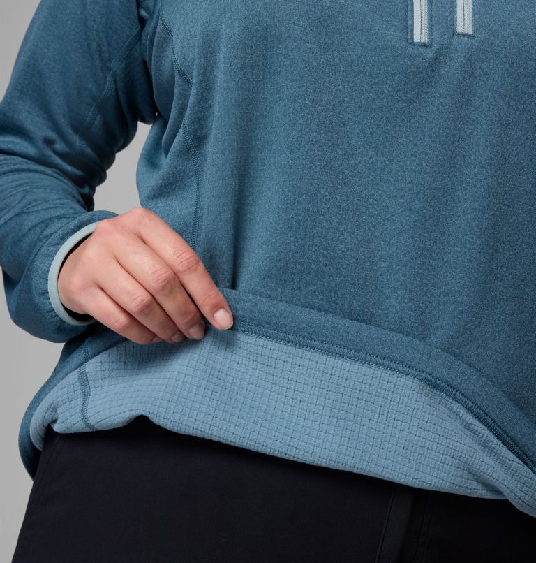 Women's Essential Hike Grid Fleece Half Zip Jacket - Plus Size, Color: Everblue, Crushed Blue, image 5