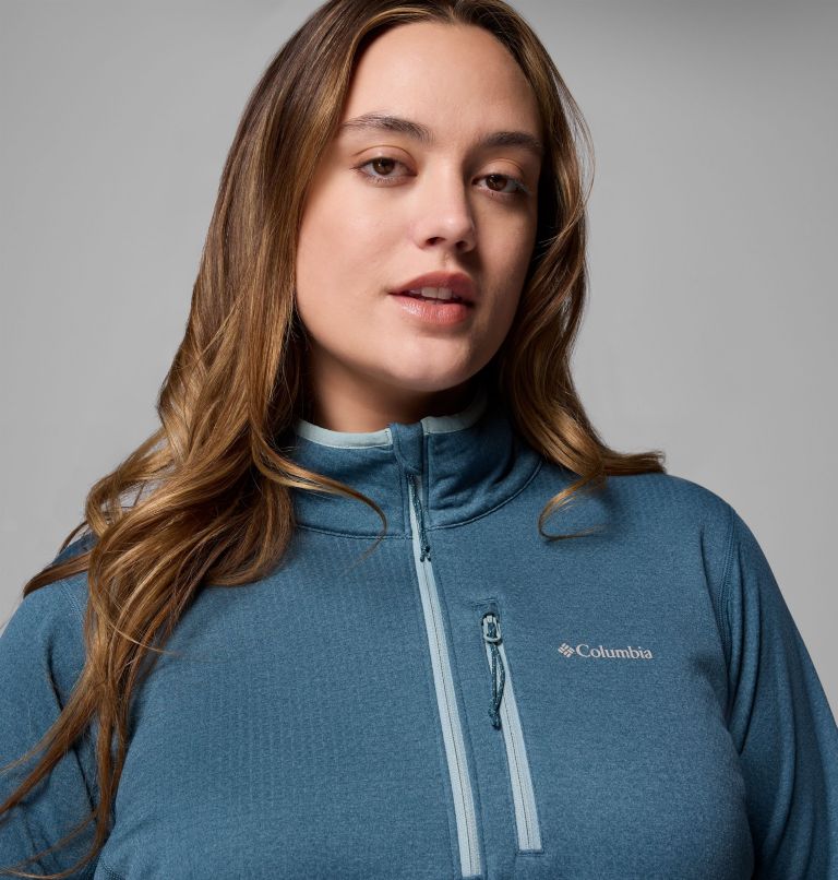 Women's Essential Hike Grid Fleece Half Zip Jacket - Plus Size, Color: Everblue, Crushed Blue, image 6