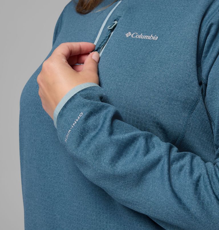 Women's Essential Hike Grid Fleece Half Zip Jacket - Plus Size, Color: Everblue, Crushed Blue, image 7