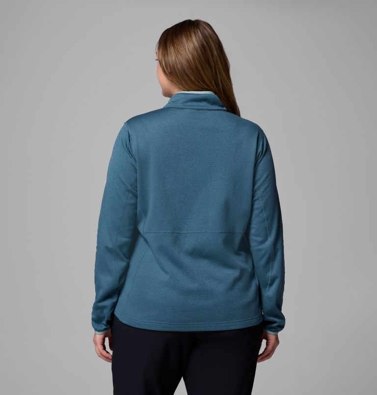 Women's Essential Hike Grid Fleece Half Zip Jacket - Plus Size, Color: Everblue, Crushed Blue, image 3