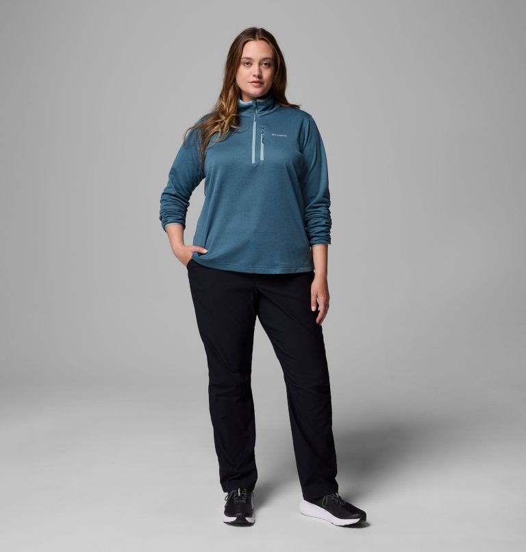 Women's Essential Hike Grid Fleece Half Zip Jacket - Plus Size, Color: Everblue, Crushed Blue, image 2