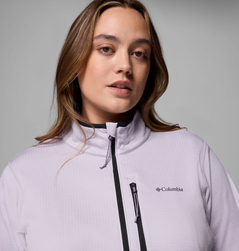 Women's Essential Hike Grid Fleece Half Zip Jacket - Plus Size, Color: Lavender Pearl, Black, image 6