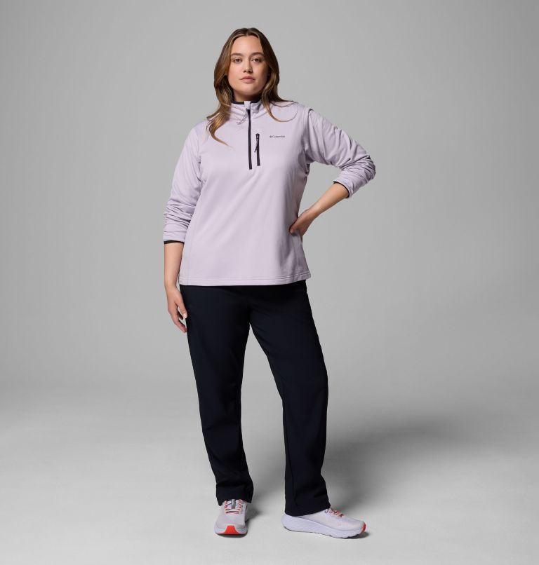 Women's Essential Hike Grid Fleece Half Zip Jacket - Plus Size, Color: Lavender Pearl, Black, image 2