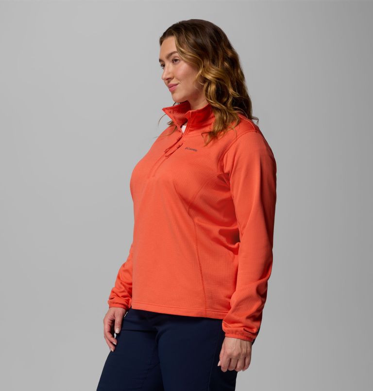 Women's Essential Hike Grid Fleece Half Zip Jacket - Plus Size, Color: Zing, image 4