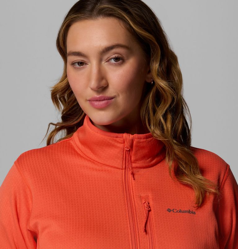 Women's Essential Hike Grid Fleece Half Zip Jacket - Plus Size, Color: Zing, image 6