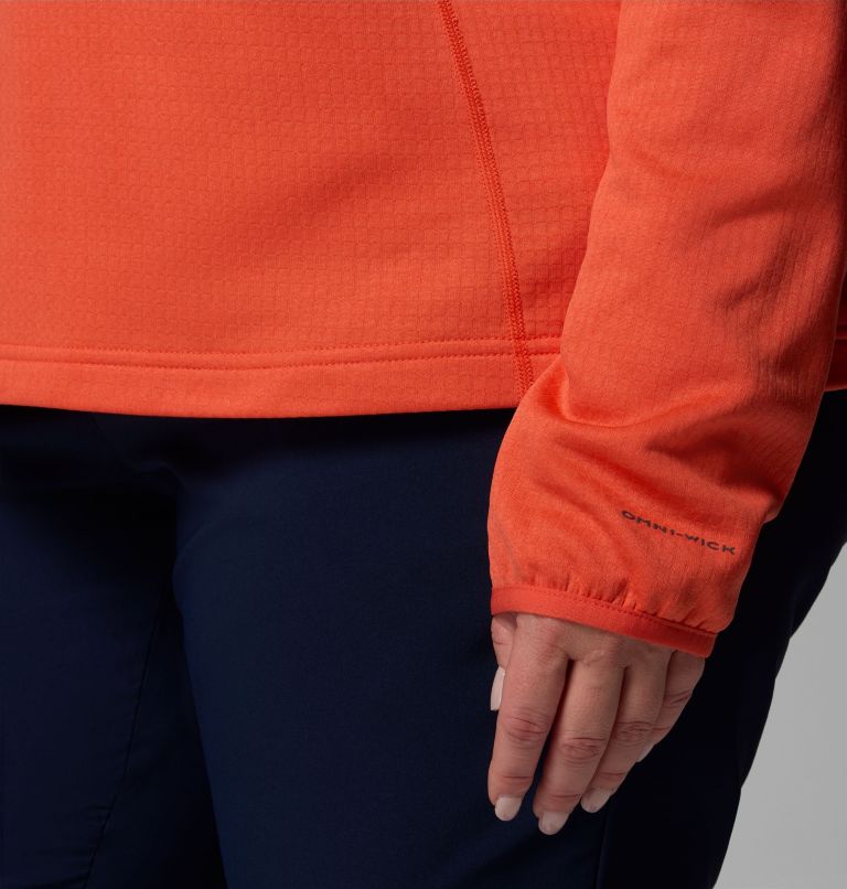 Women's Essential Hike Grid Fleece Half Zip Jacket - Plus Size, Color: Zing, image 7