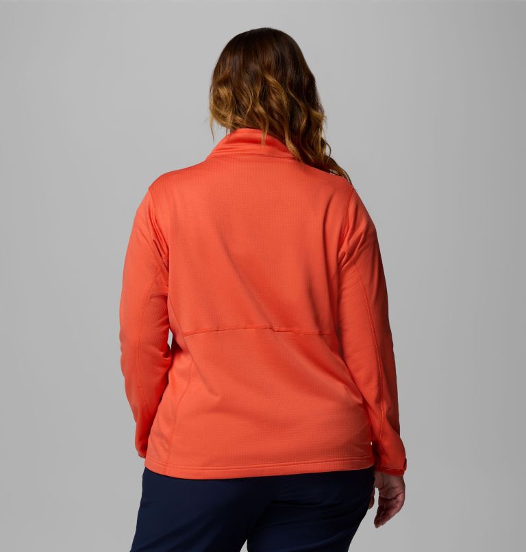 Women's Essential Hike Grid Fleece Half Zip Jacket - Plus Size, Color: Zing, image 3