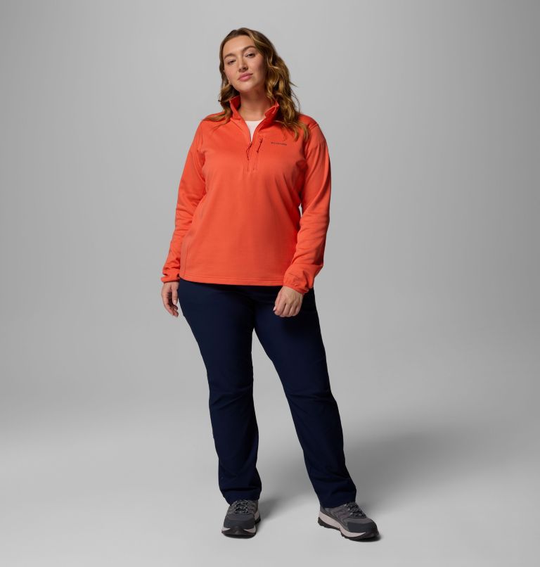 Women's Essential Hike Grid Fleece Half Zip Jacket - Plus Size, Color: Zing, image 2