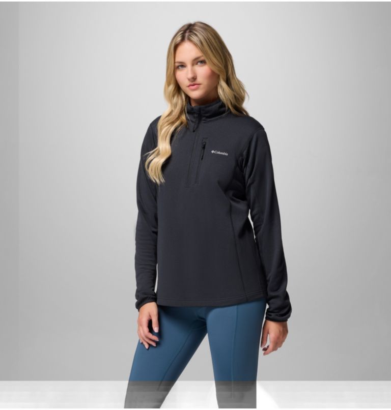 Women's Essential Hike Half Zip Fleece, Color: Black, image 4