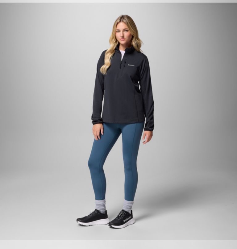 Women's Essential Hike Half Zip Fleece, Color: Black, image 2