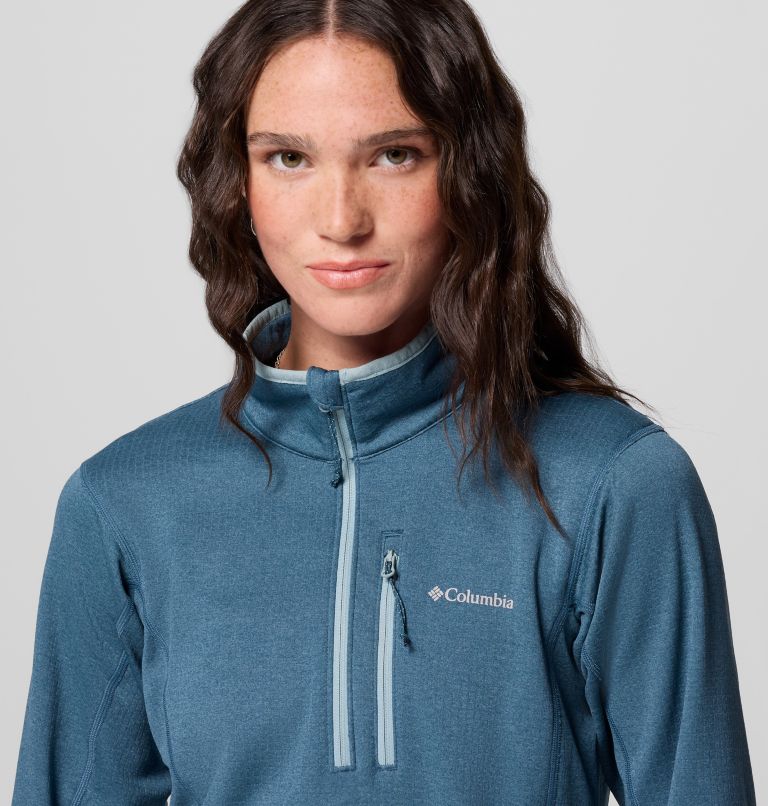 Women's Essential Hike Half Zip Fleece, Color: Everblue, Crushed Blue, image 6