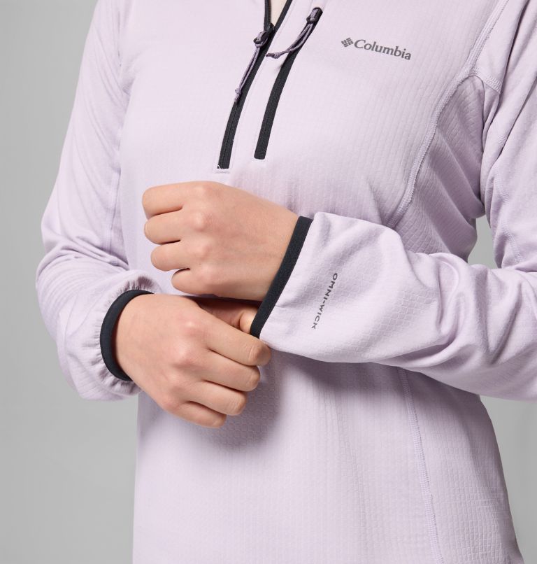 Women's Essential Hike Half Zip Fleece, Color: Lavender Pearl, Black, image 7