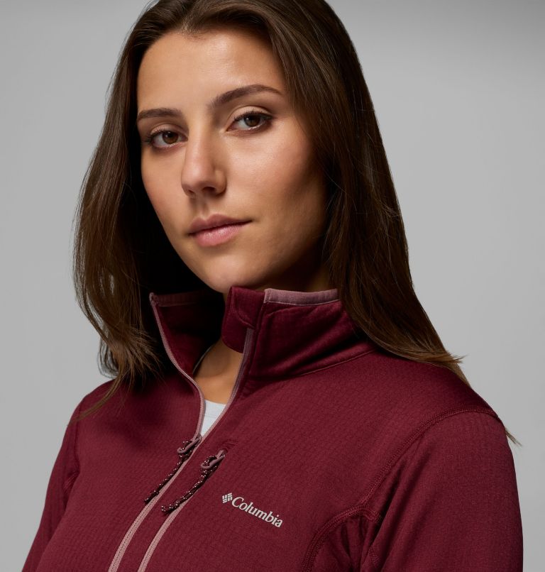 Women's Essential Hike Half Zip Fleece, Color: Rich Wine, Fig, image 6