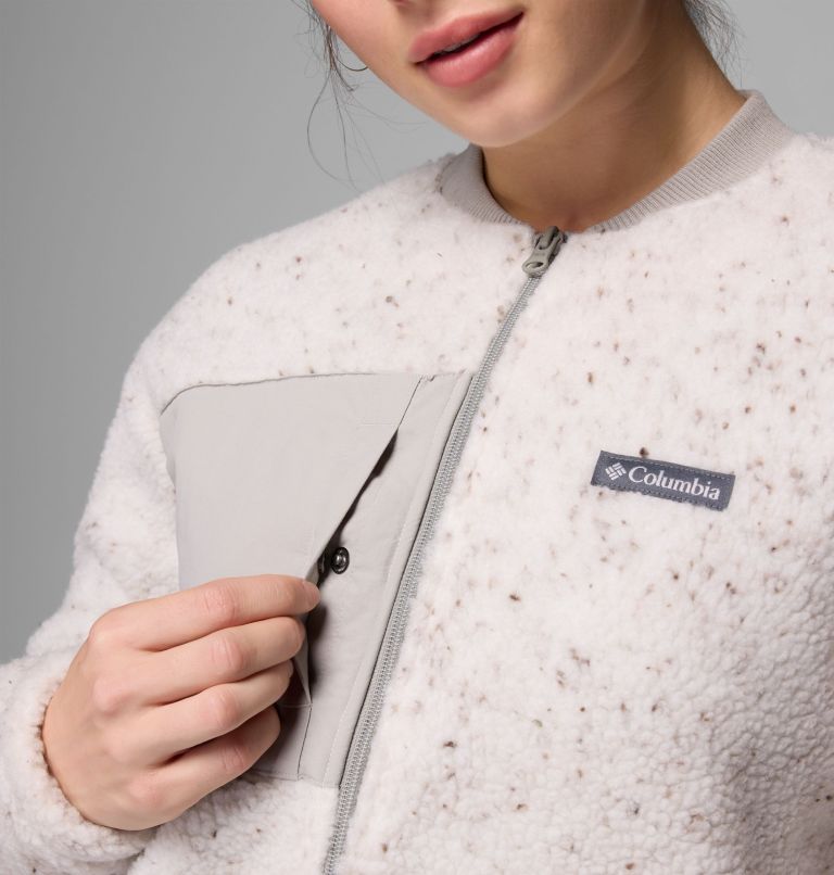 Women's Stellar Path Fleece Bomber Full Zip Jacket, Color: Dark Stone, Flint Grey, image 7