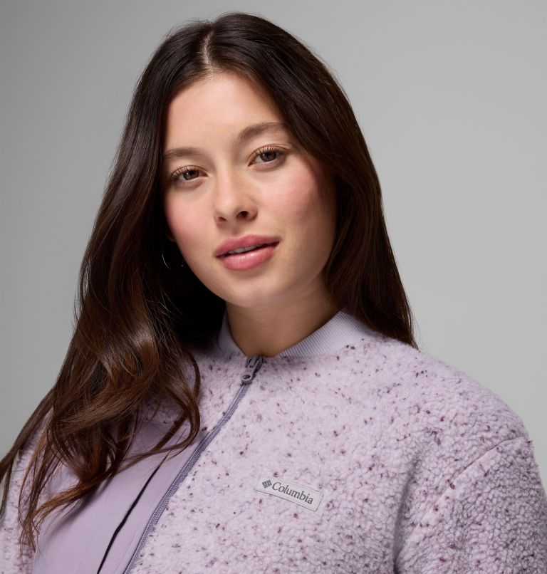 Women's Stellar Path Fleece Bomber Full Zip Jacket, Color: Lavender Pearl, Shale Purple, image 6