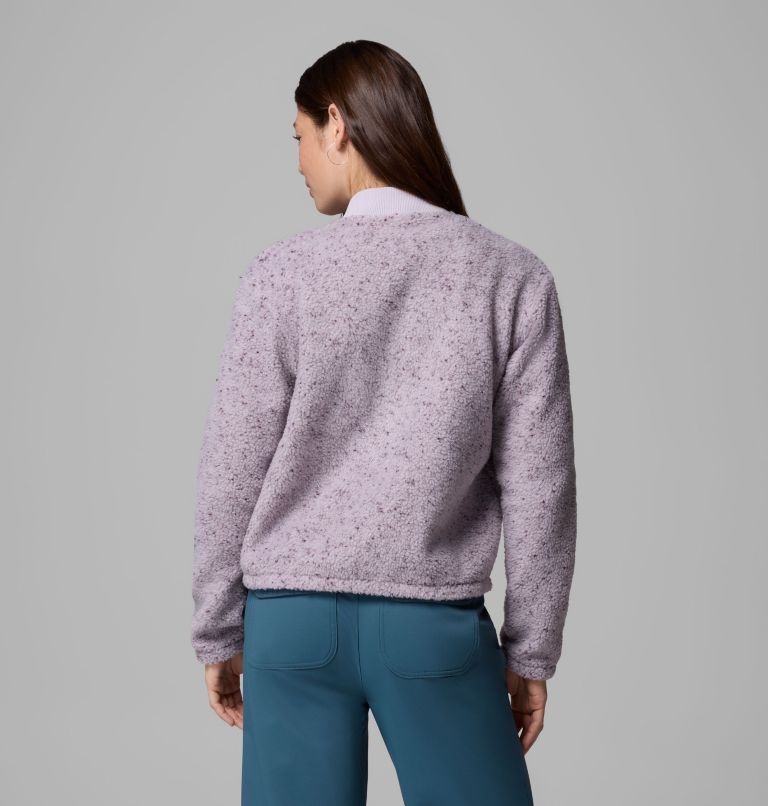 Women's Stellar Path Fleece Bomber Full Zip Jacket, Color: Lavender Pearl, Shale Purple, image 3