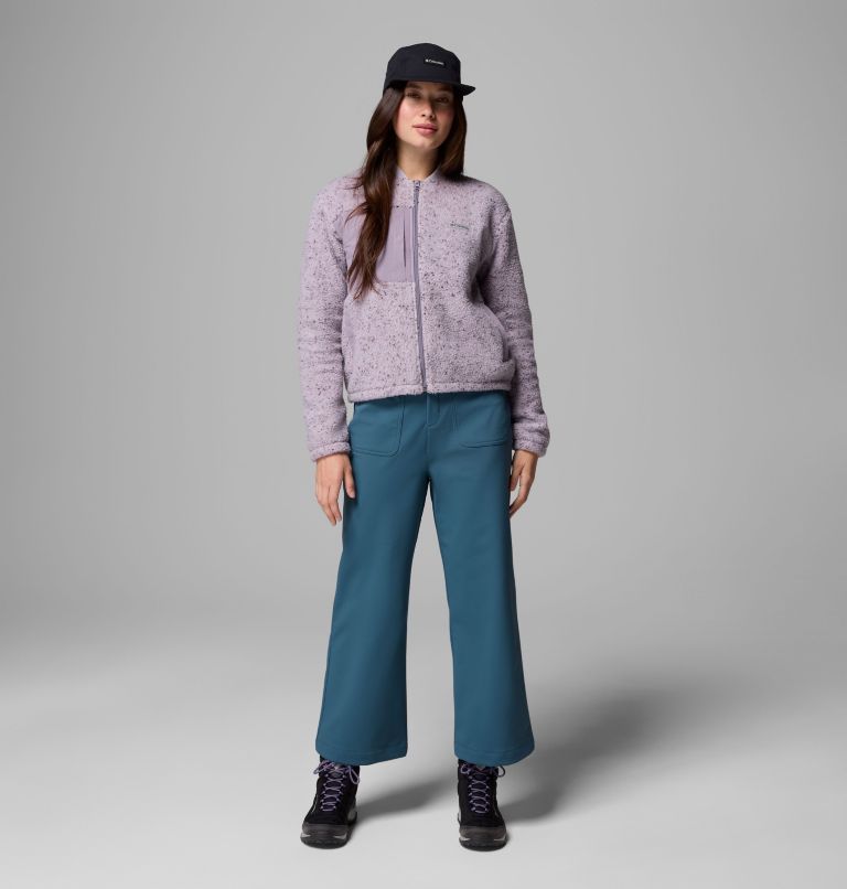 Women's Stellar Path Fleece Bomber Full Zip Jacket, Color: Lavender Pearl, Shale Purple, image 2