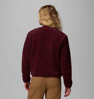 Women's Stellar Path Fleece Bomber Full Zip Jacket, Color: Rich Wine, image 15